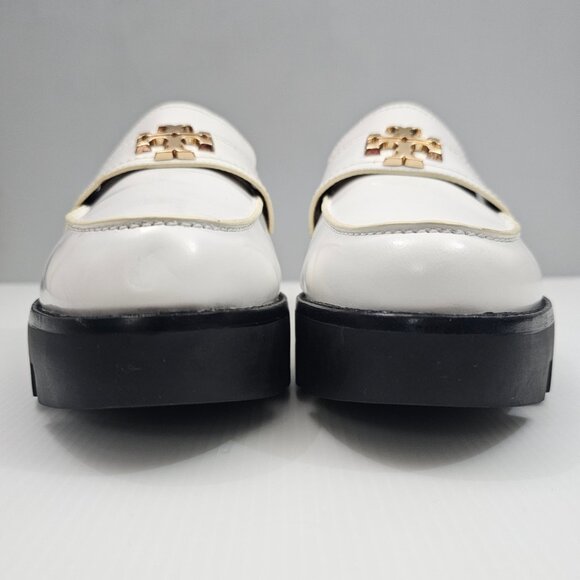 Tory Burch Everly Mini Loafer Womens 10.5 White Leather Chunky Platform Lug Sole - Picture 8 of 16